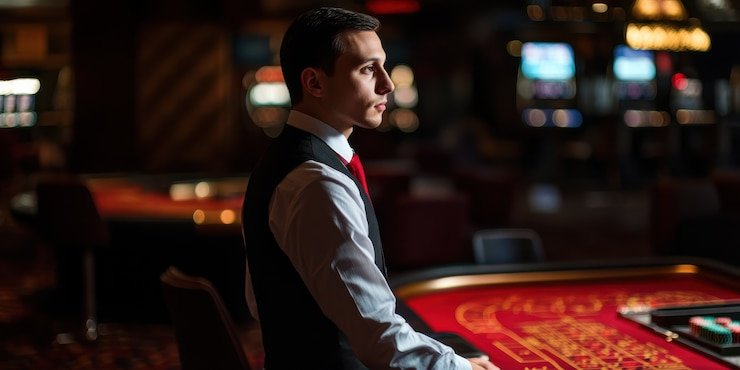 m5 jayatogel live baccarat table showing dealer video feed, card display, and wager slip interface